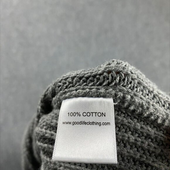 Goodlife Cardigan Men's Large Gray Knit Sweater Heavyweight 100% Cotton - Picture 8 of 11